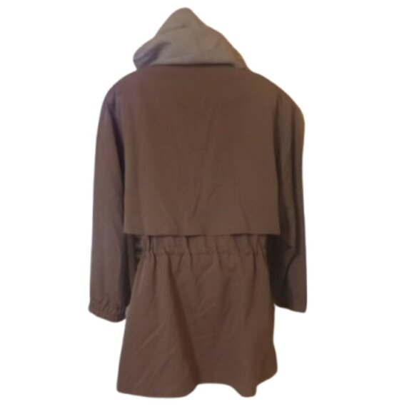 Beige Wool Blend Spring Fall Coat Jacket Fits Size Medium Large - Picture 2 of 5